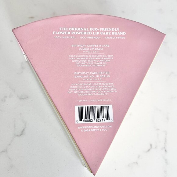 Poppy & Pout Birthday Lip Care Two Piece Gift Set NIB Confetti Cake Balm & Scrub - Picture 6 of 6